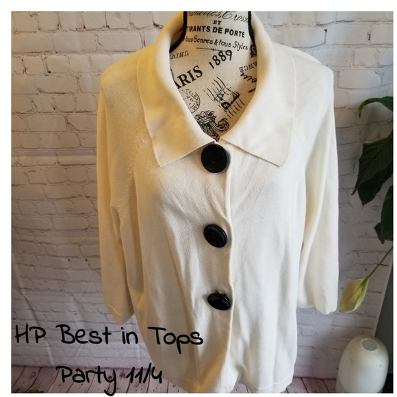 Botique Sweaters - BEAUTIFUL CREAM BOTIQUE BUTTON SWEATER.